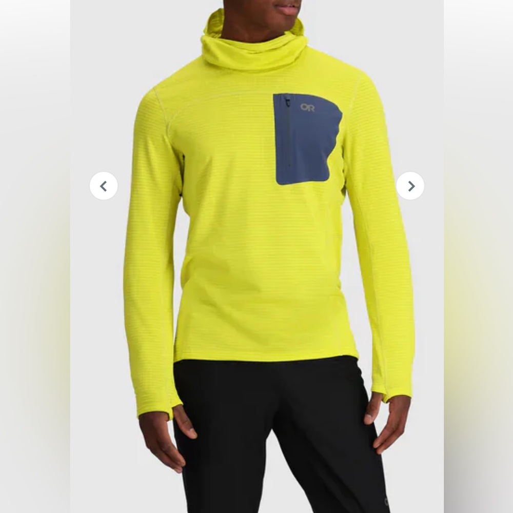 NWT Outdoor Research Neon Yellow hoodie. Mens medium